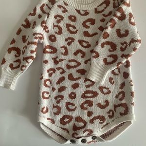 Leopard sweater onesie